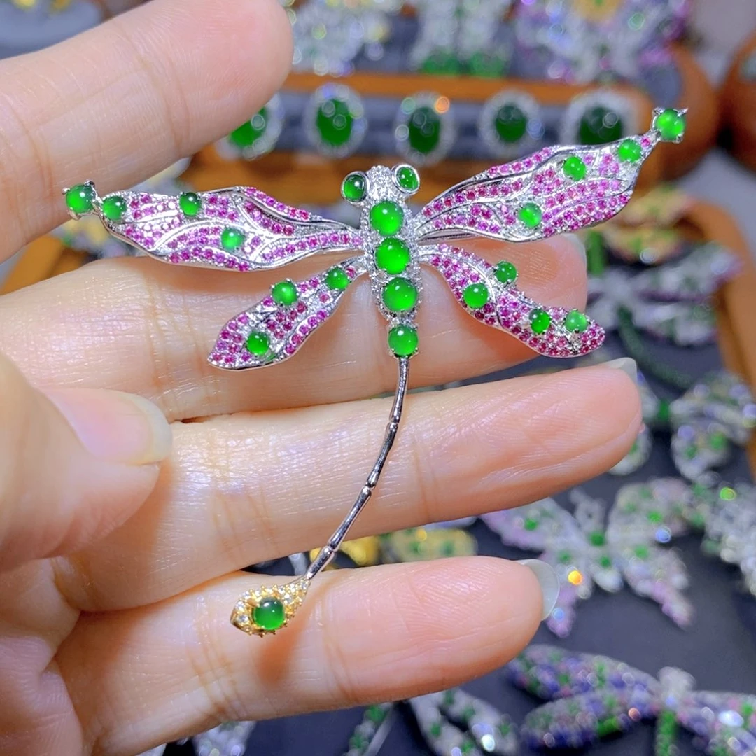 翡翠颈饰银S925镶嵌天然翡翠