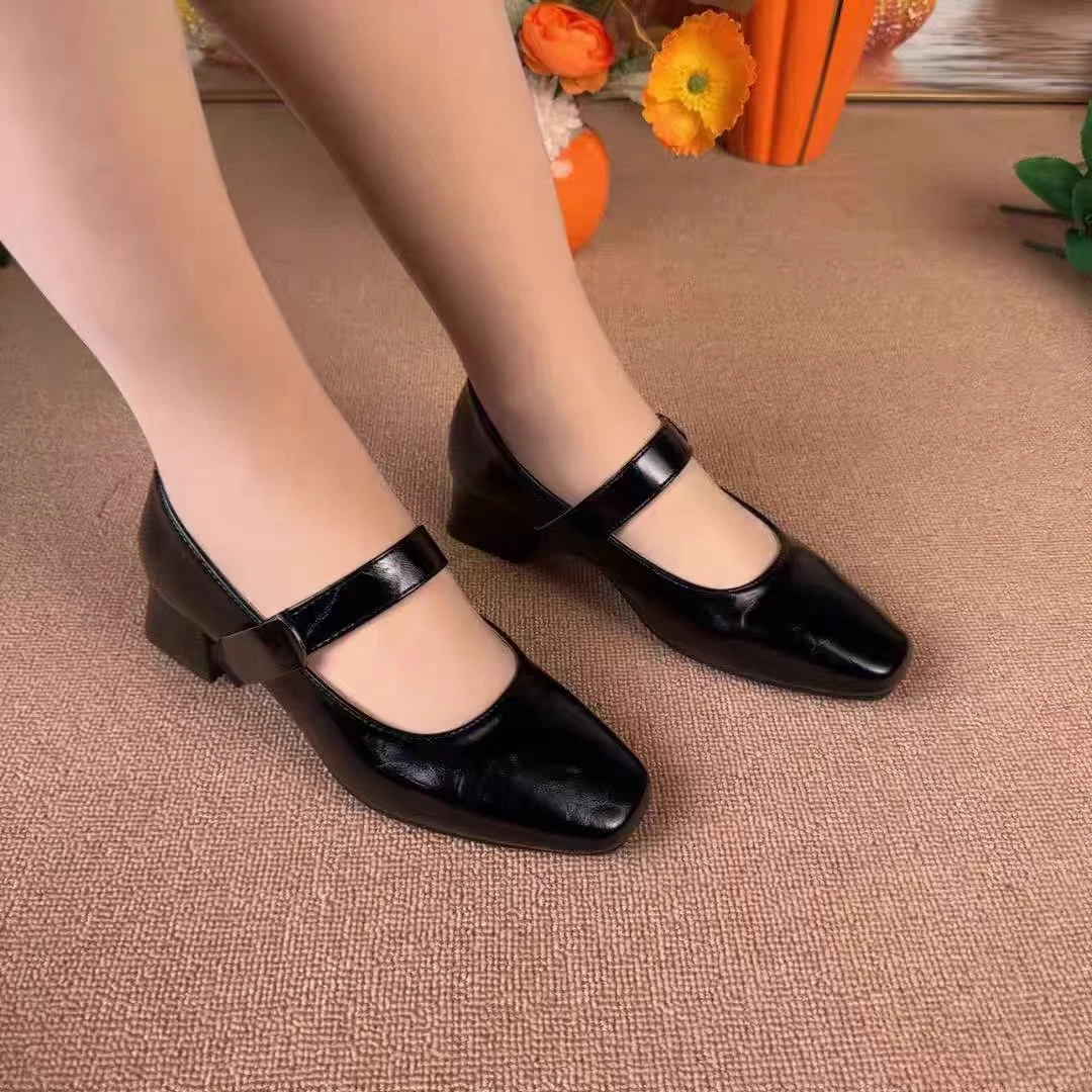 502女士新款时尚百搭小跟鞋 -A120