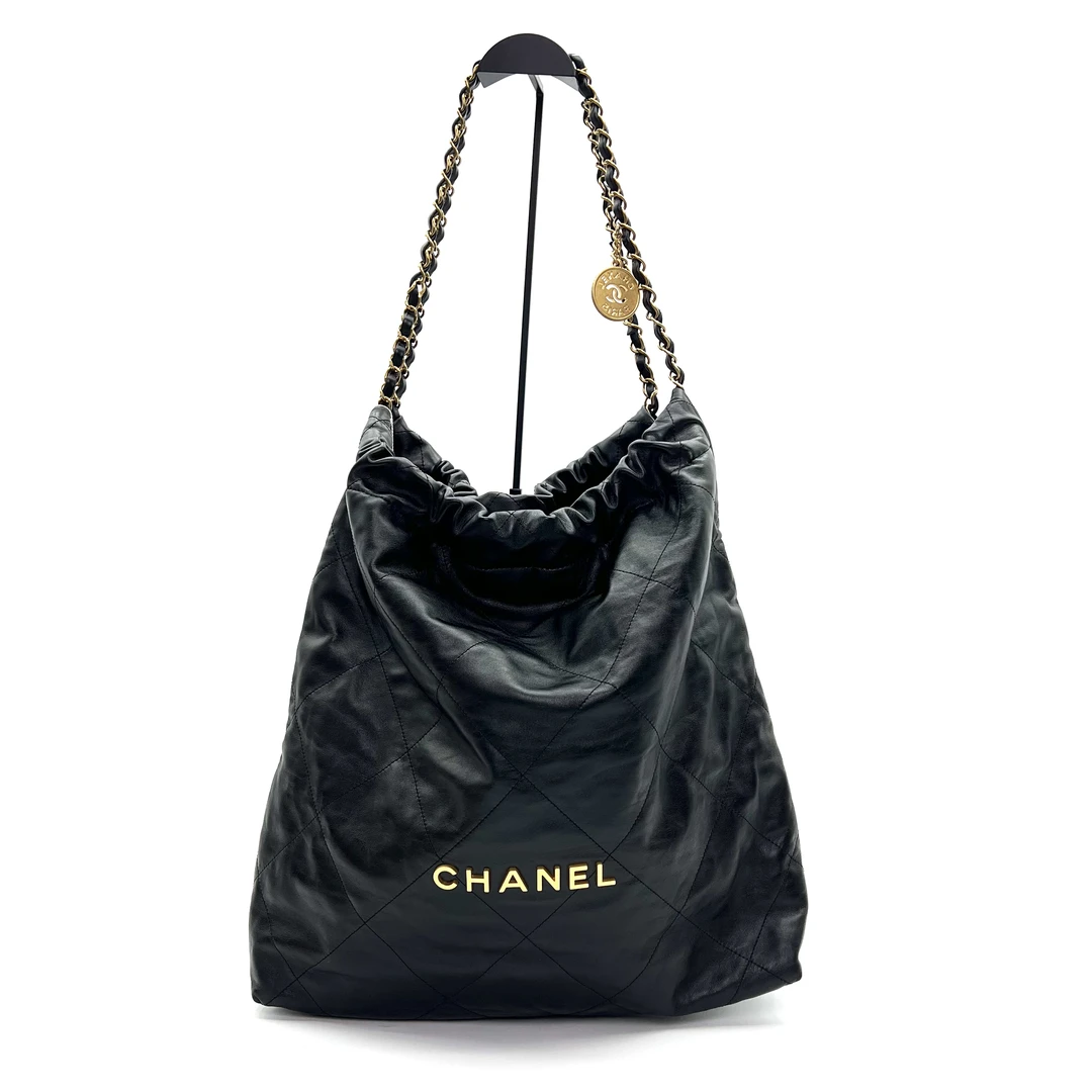 99新 Chanel/香奈儿 可乐/22bag黑金中号