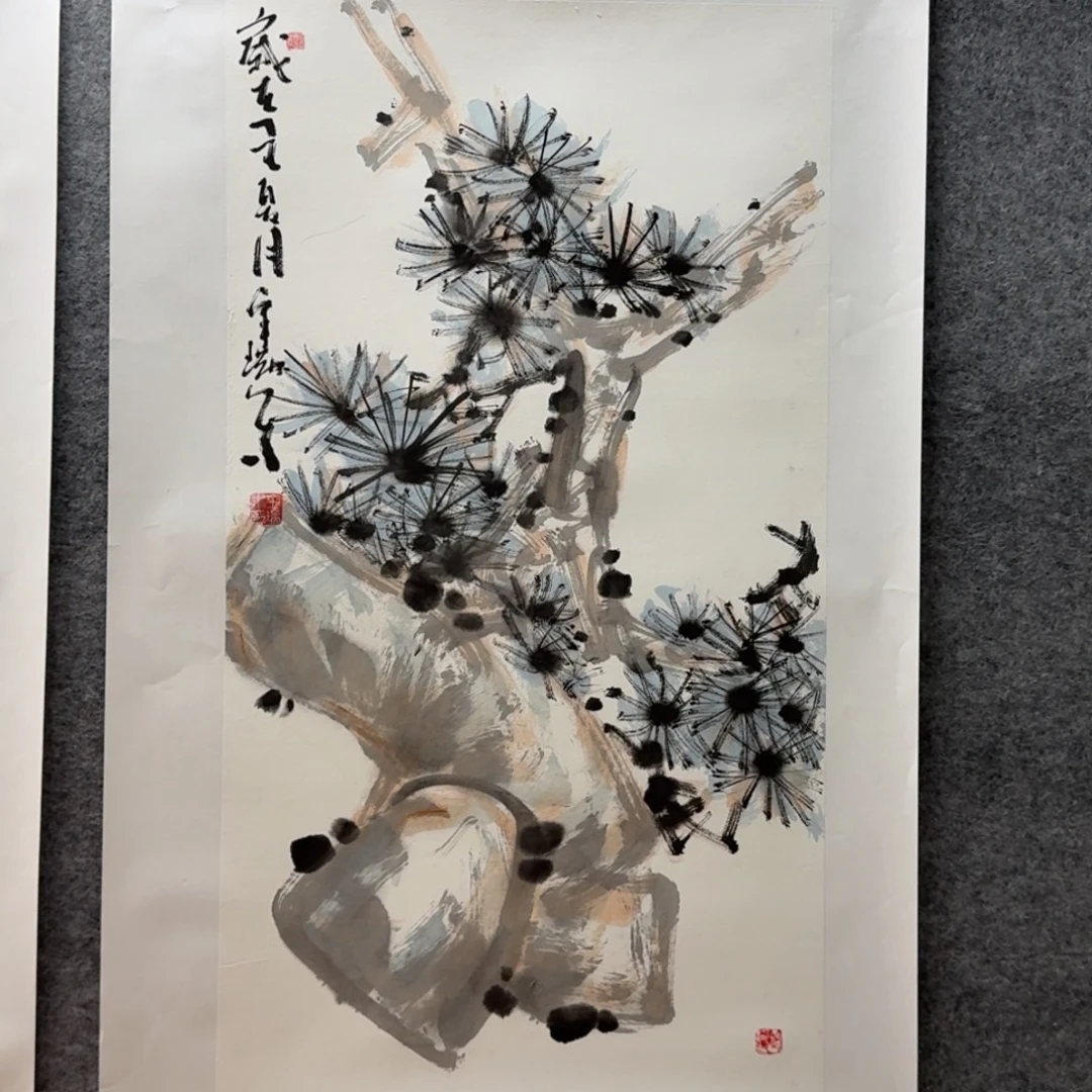 国画三尺作品花鸟哈哈