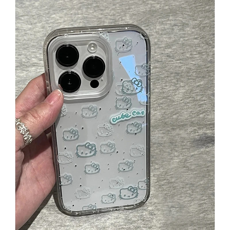 简约线条kitty猫适用苹果iPhone16/13手机壳15软华为vivo小米oppo