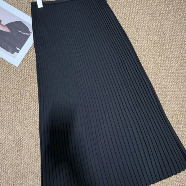 【齐】O型法式H型纯色通用遮胯半身裙黑色半身裙秋冬显瘦 N251141