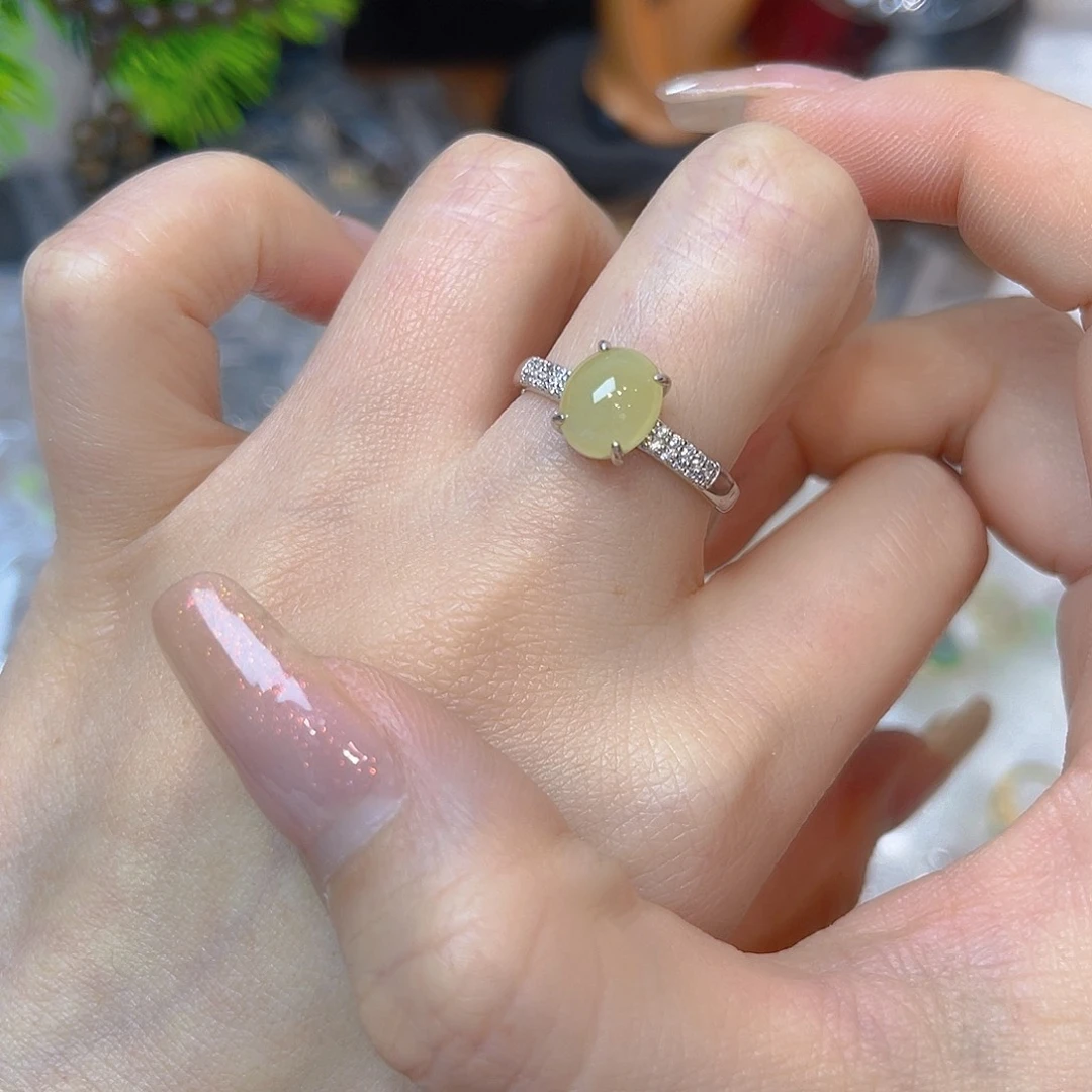 翡翠银S925镶嵌戒指