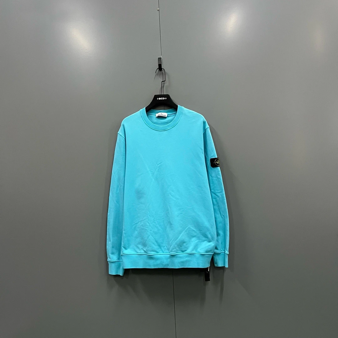 95新 STONE ISLAND c805  017781 蓝色袖标圆领卫衣 XXL码