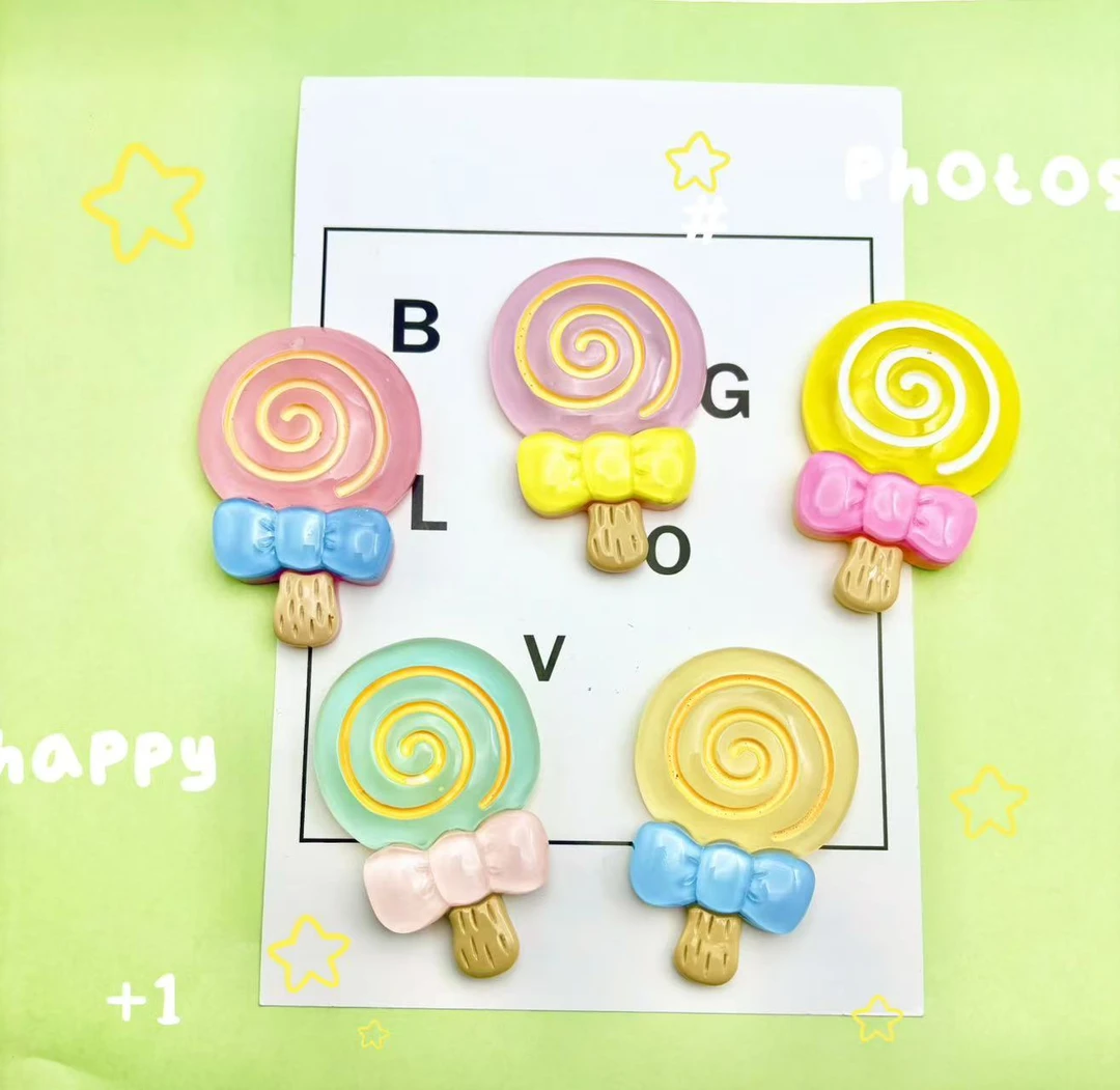 【一套】大卡亮面diy奶油胶手机壳冰箱贴 发夹发饰洞洞鞋 树脂配件