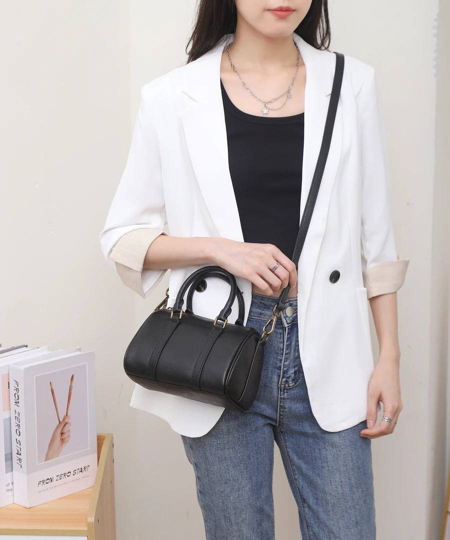 【波士顿】头层牛皮时尚气质休闲简约单肩斜挎包1631