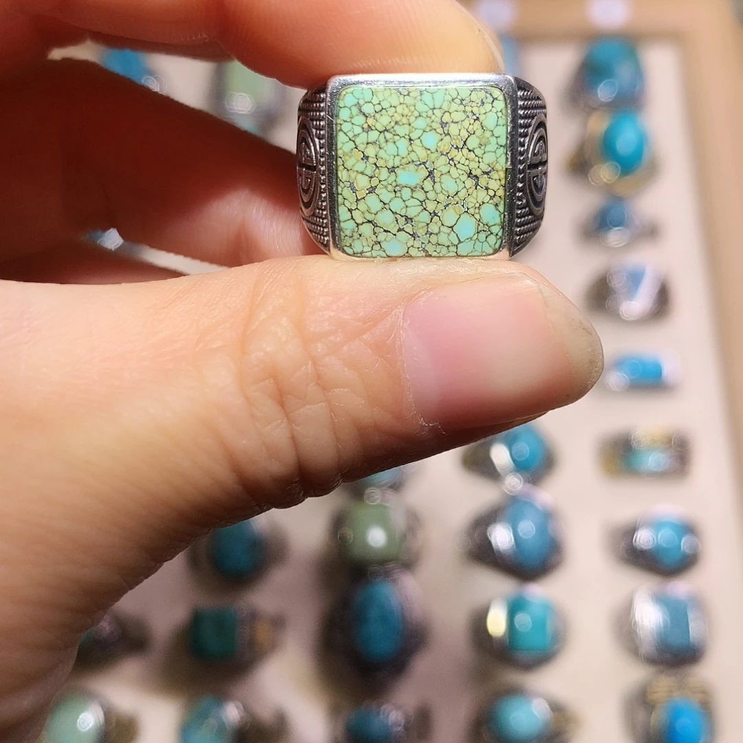 绿松石银S925镶嵌挂件