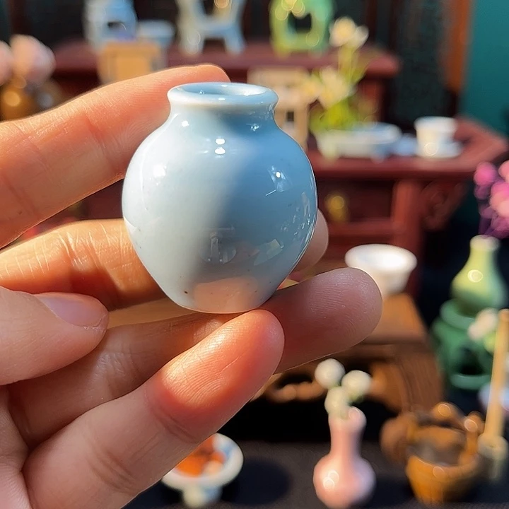 摆件微陶老王迷你花瓶