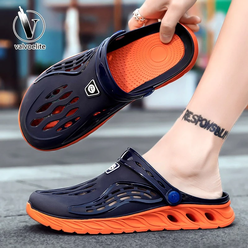 VALVOELITE男款夏季运动沙滩洞洞包头拖鞋男男士防滑户外运动鞋