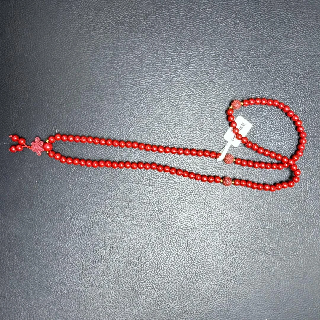 含辰砂工艺品【 器物炎灵】经典文玩-zs多圈圆珠福字手串