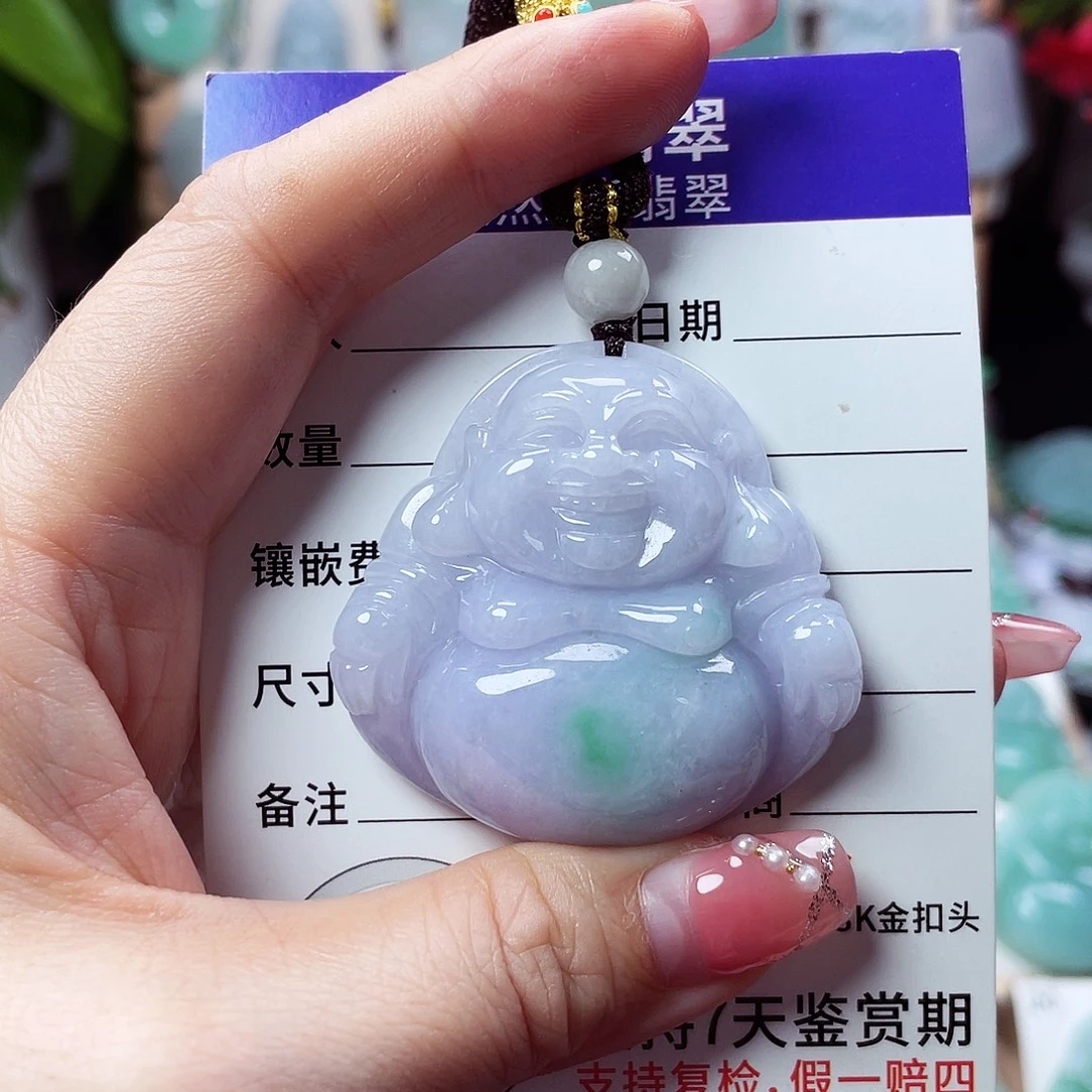 翡翠未镶嵌颈饰佛公46