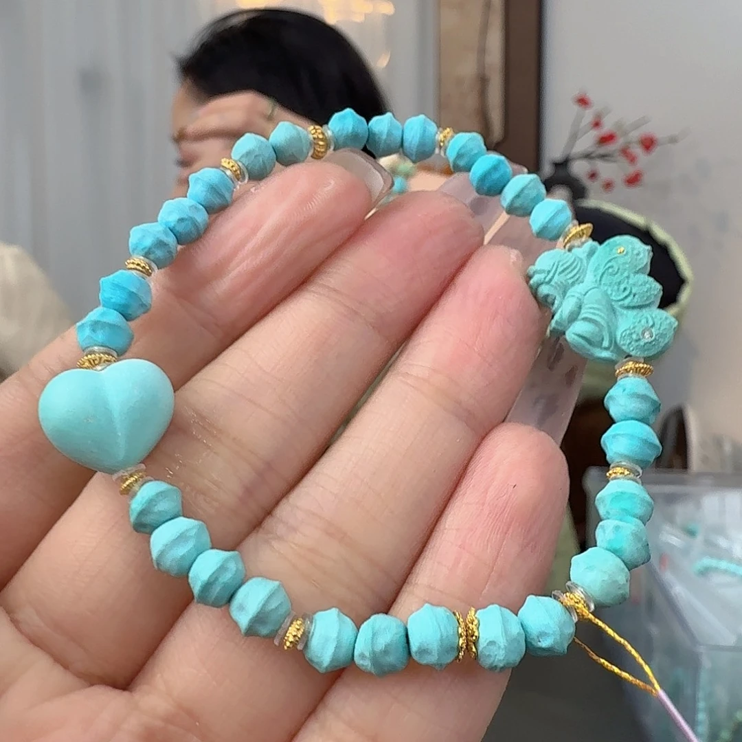 绿松石18K金镶嵌珠宝奇石