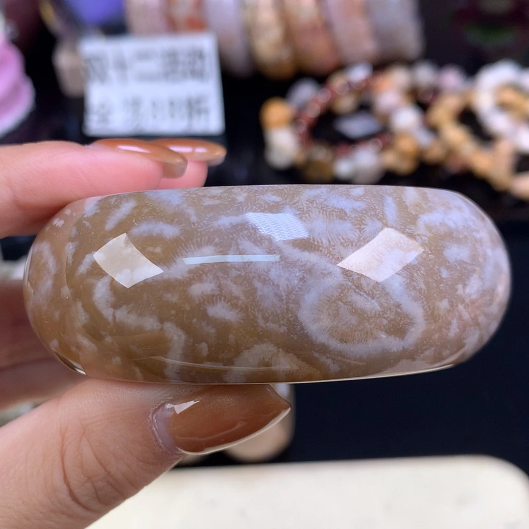 【闪购商品】颈饰未镶嵌硅化珊瑚（珊瑚玉）上新镯饼可做58以下（4号）