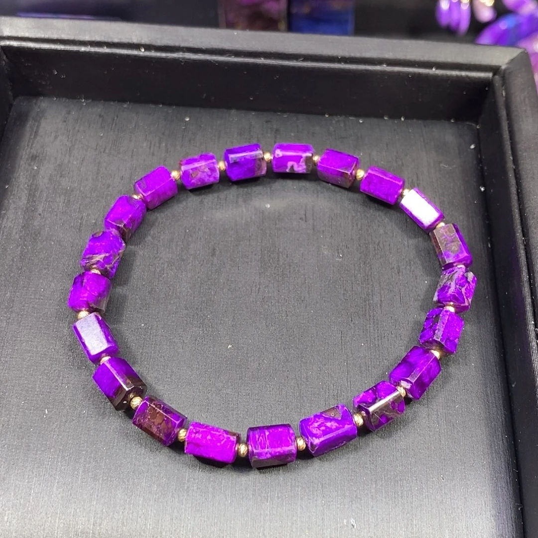 苏纪石（舒俱来）未镶嵌南非舒俱来桃红丝绒凝胶紫方糖单圈