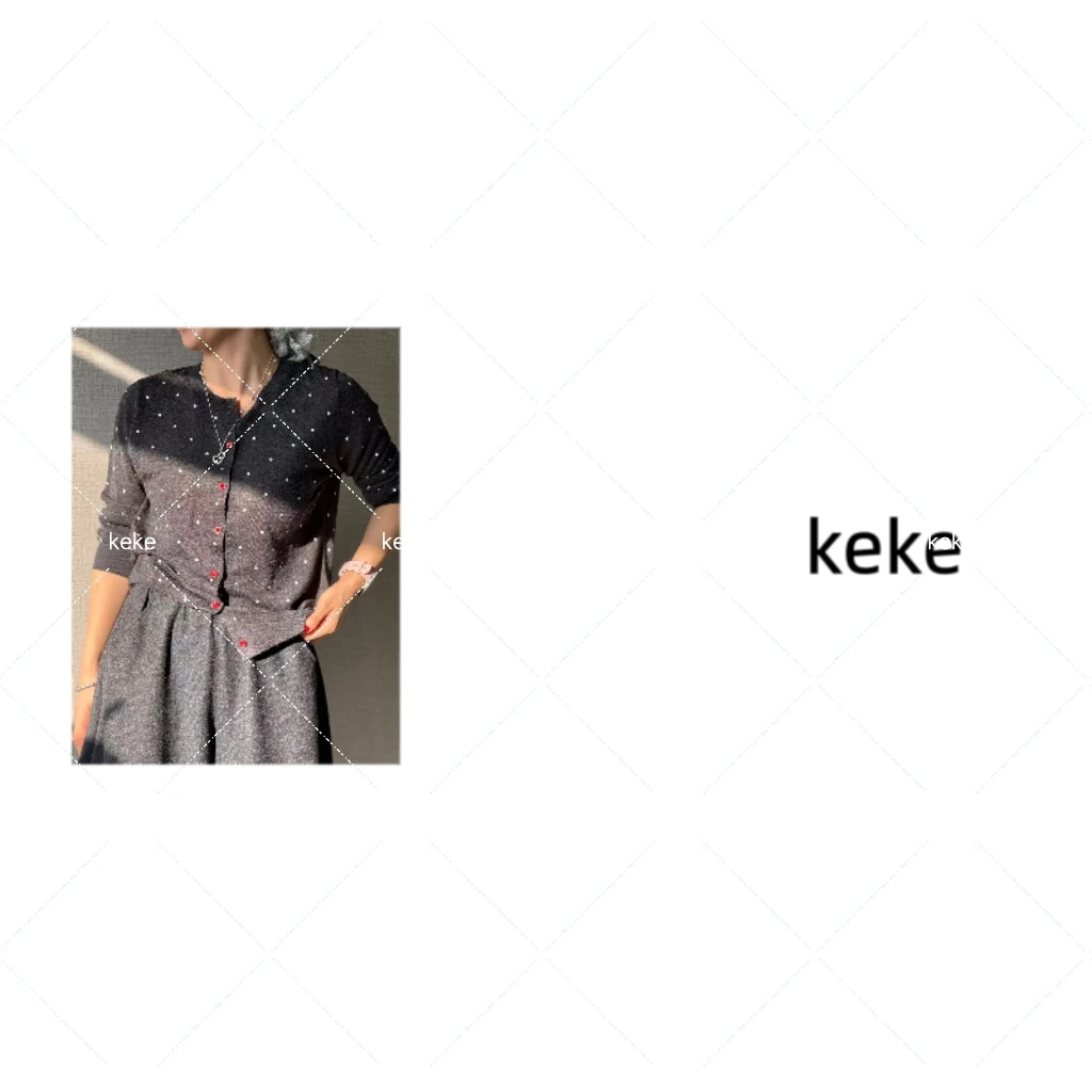 【可可品质生活】新款波点长袖开衫百搭上衣