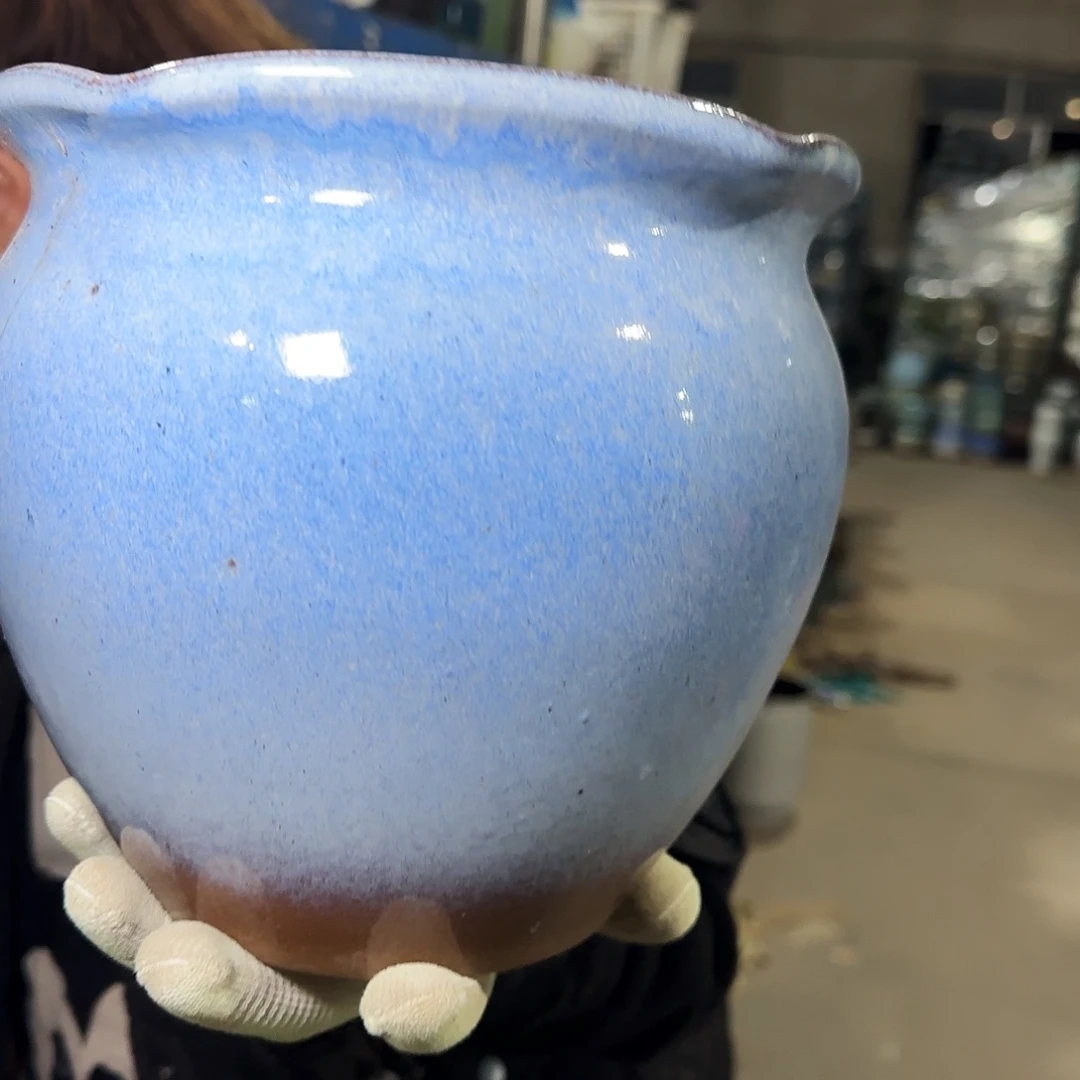 紫砂花盆高18口20