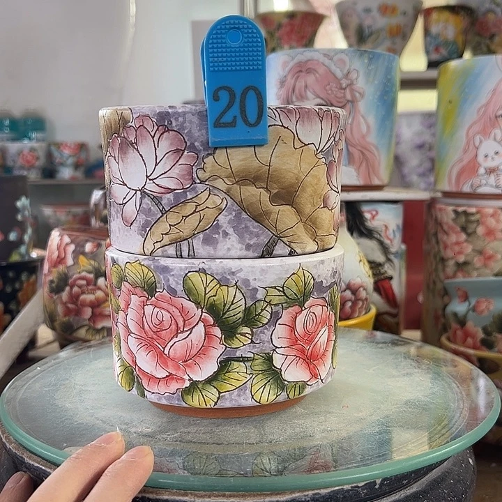 满38包邮 景德镇幸运花盆