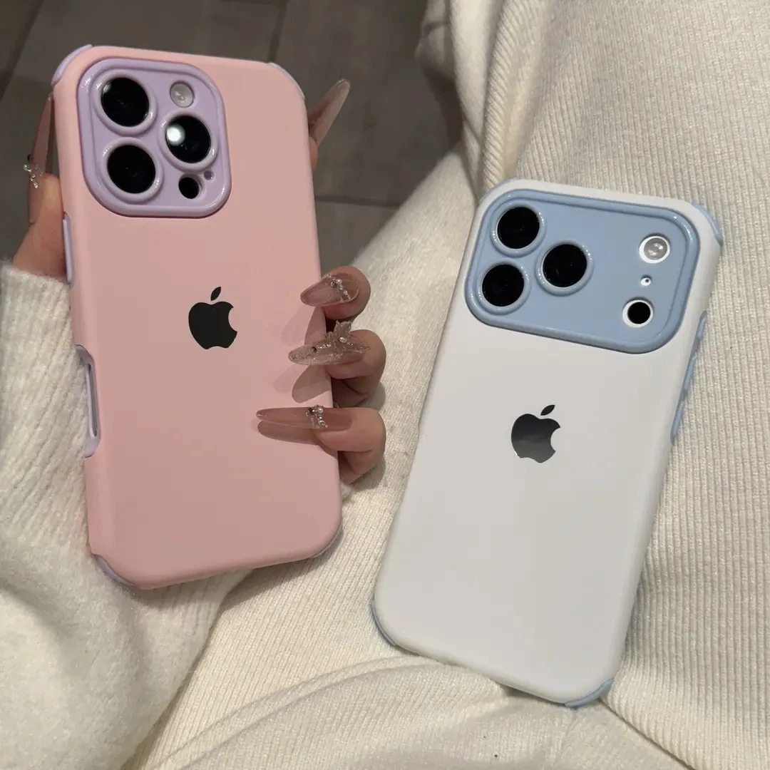 高级撞色肤感二合一防摔适用苹果17promax手机壳性iPhone16简约15