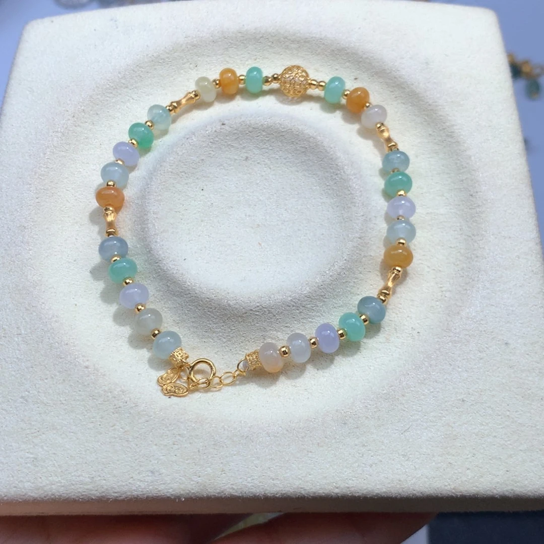 翡翠18K金镶嵌颈饰手链