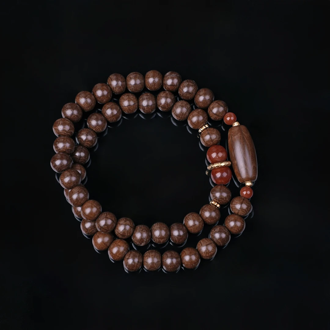 【清珞珠宝】五台山六道木7mm南红双圈女手链设计款