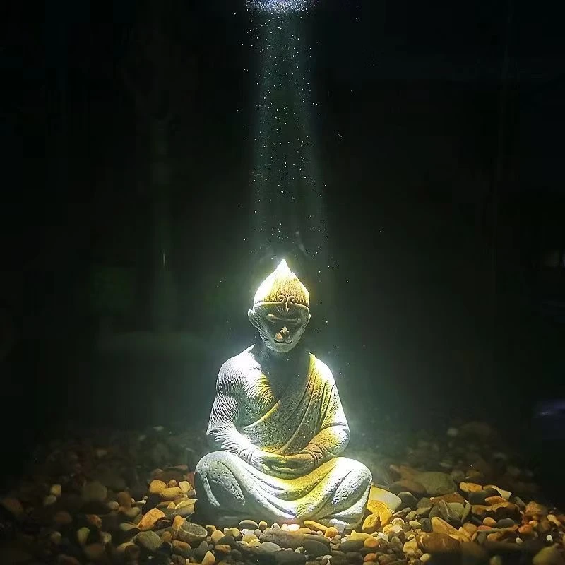 新中式孙悟空桌面摆件复合水泥工艺品创意黑神话齐天大圣鱼缸造景