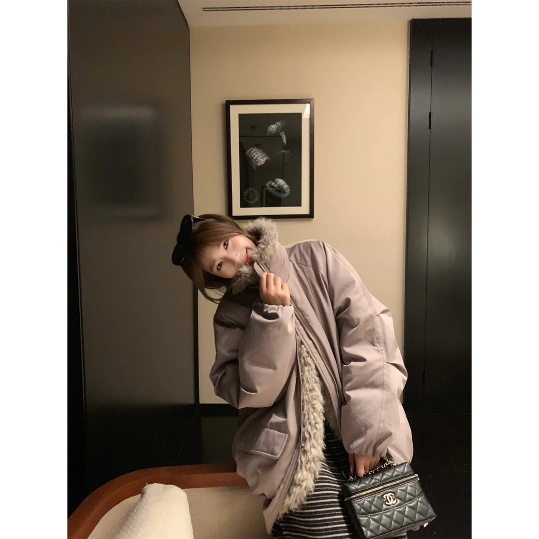 小君君布兰妮 北岛初雪/高奢环保皮毛90白鸭绒羽绒派克250688