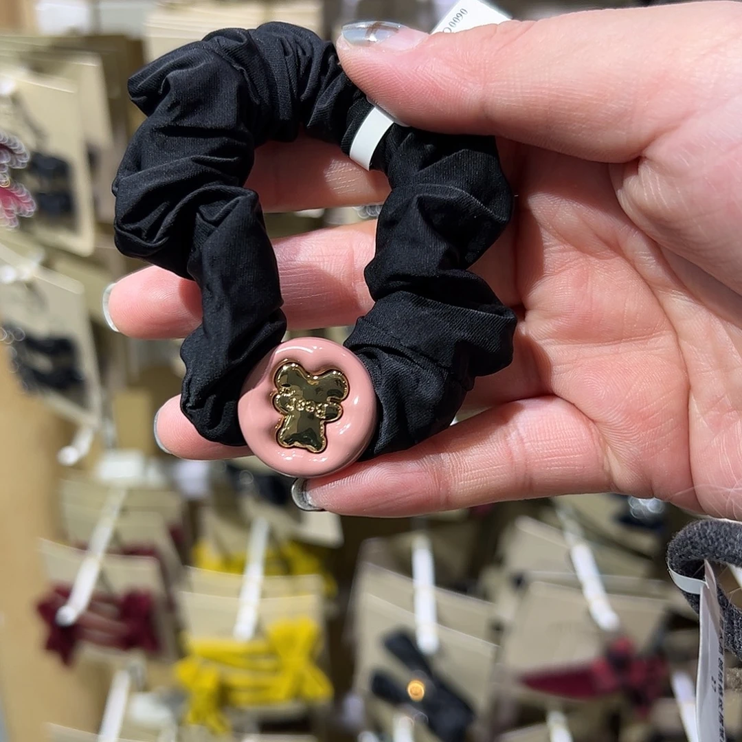 布艺非金属粉色小熊面膜圈