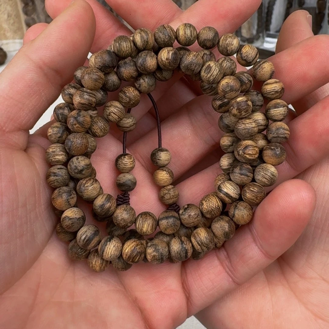 沉香手串沉香达拉干圆珠卡6保14+克手串