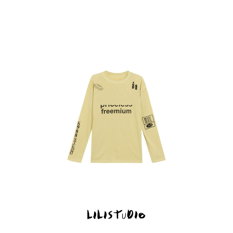 PCNY「美式夏天」不理理春夏新款女装宽松美式长袖圆领轻薄T恤女