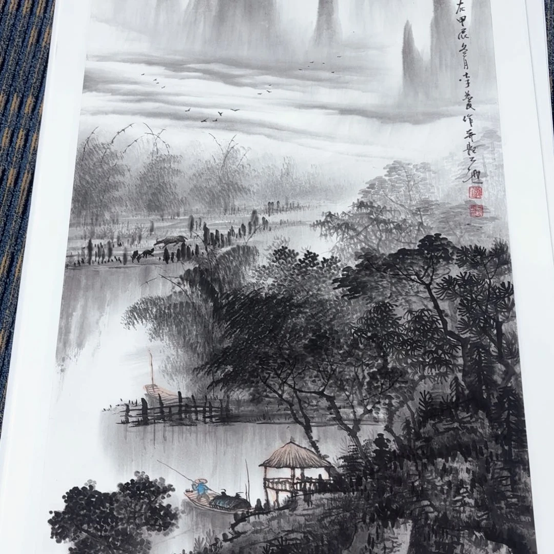 国画东**雨李益民四尺山水朱