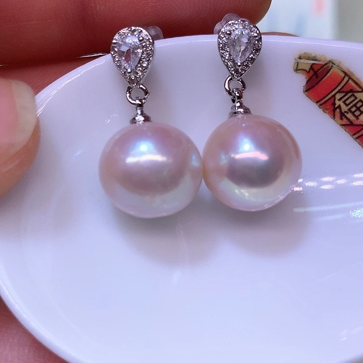 银S925镶嵌耳饰淡水珍珠