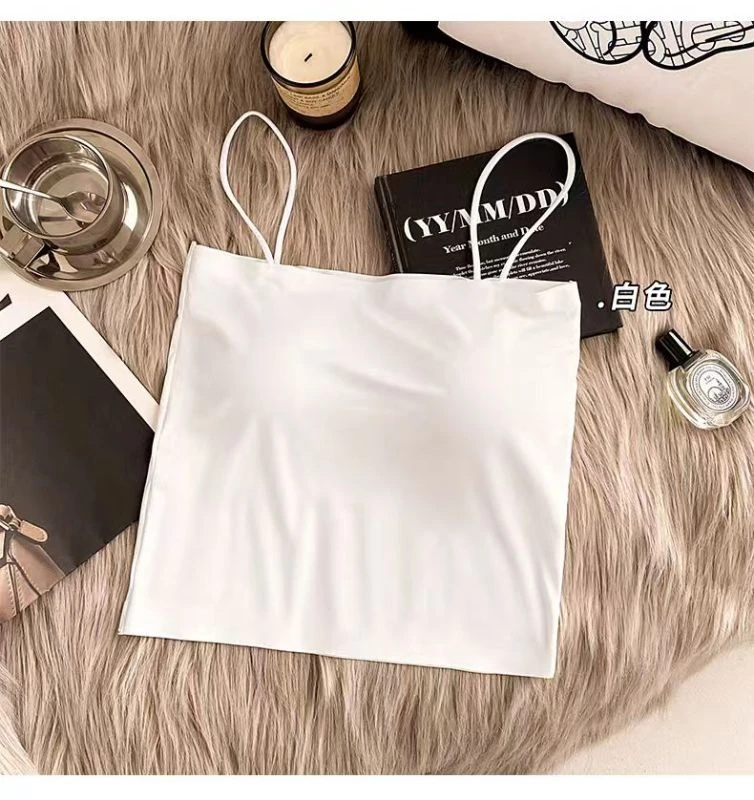 [BeckyM定制]纯色夏季女直筒型夏背心吊带上衣性感短款内搭外穿