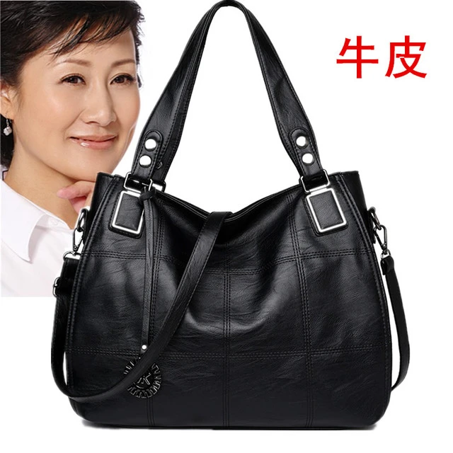 真皮2025新款中年女包妈妈包大包百搭手提包单肩包斜挎包大容量包