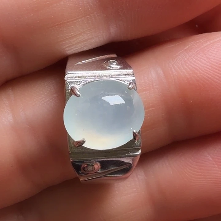 翡翠银S925镶嵌耳饰