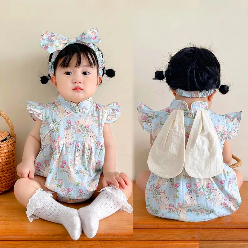 夏款婴幼儿日常婴儿短袖时尚简约套装纯色空调服新生儿连体衣