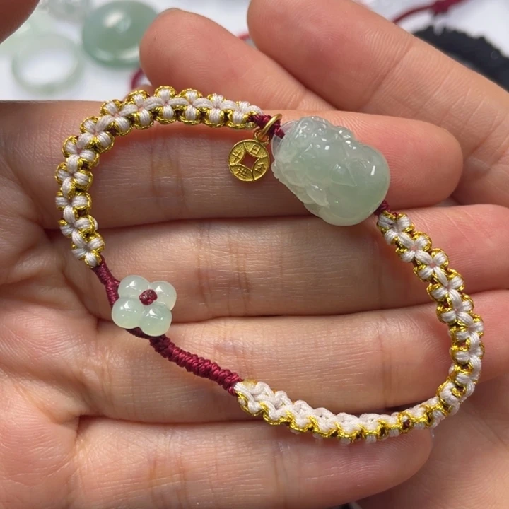 翡翠未镶嵌手绳16手围