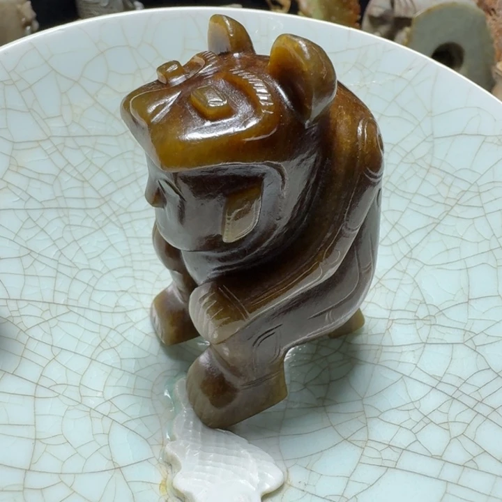 哄***哄瓷片双鱼青瓷开片大碗