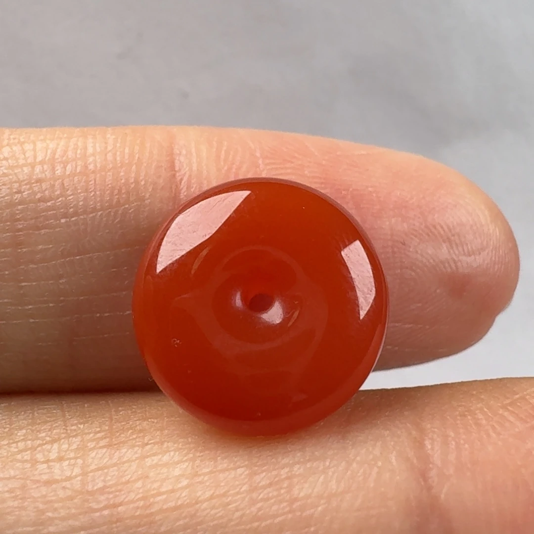 撸***哥南红玛瑙未镶嵌平安扣13.3*5.4改卡环12*5.4不退换