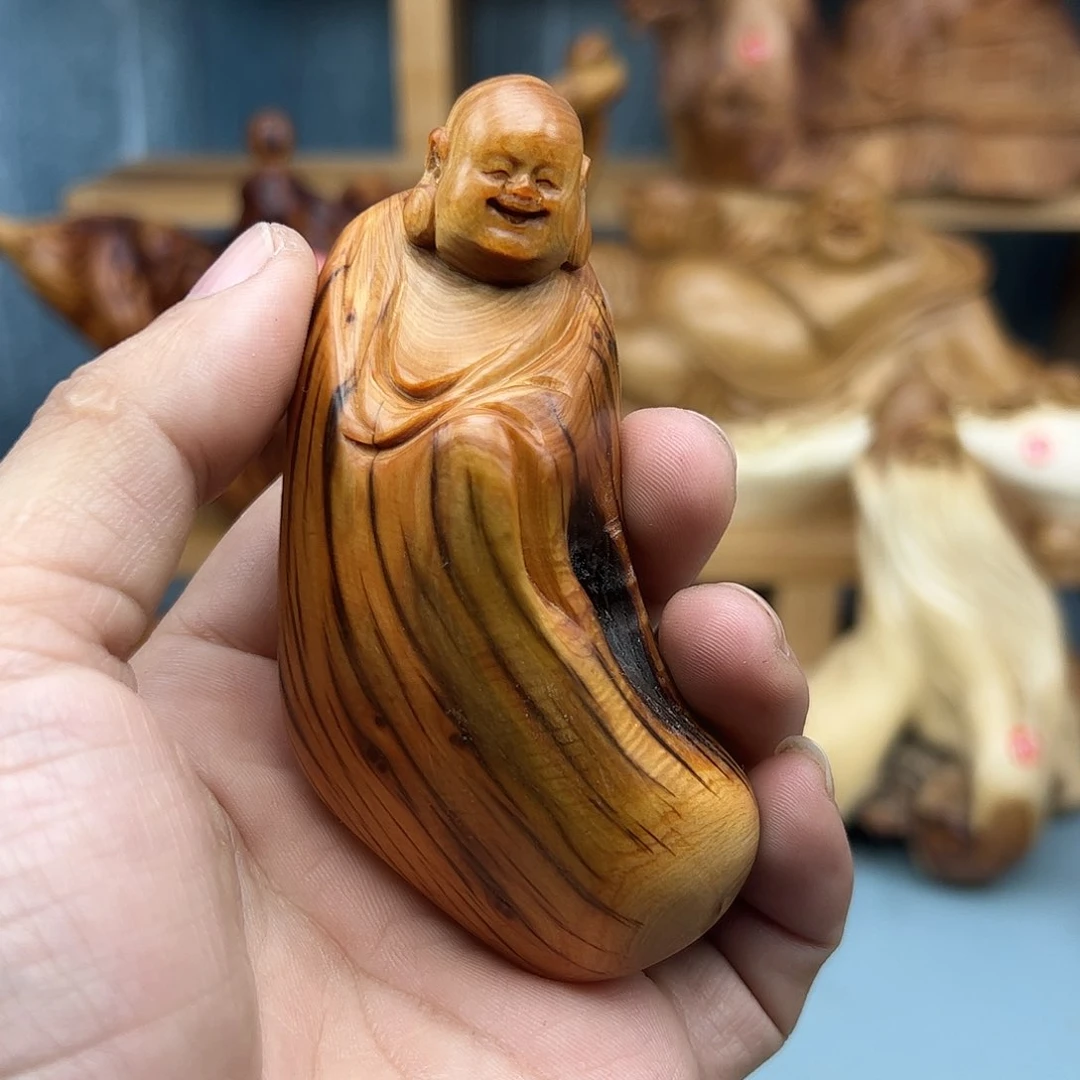 木茶**味柏木摆件手把件