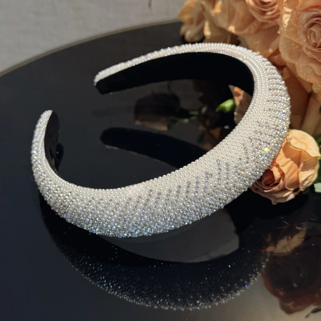 杨杨babytime 好看不重！星空闪烁满钻仿珍珠发箍轻奢气质网红发饰