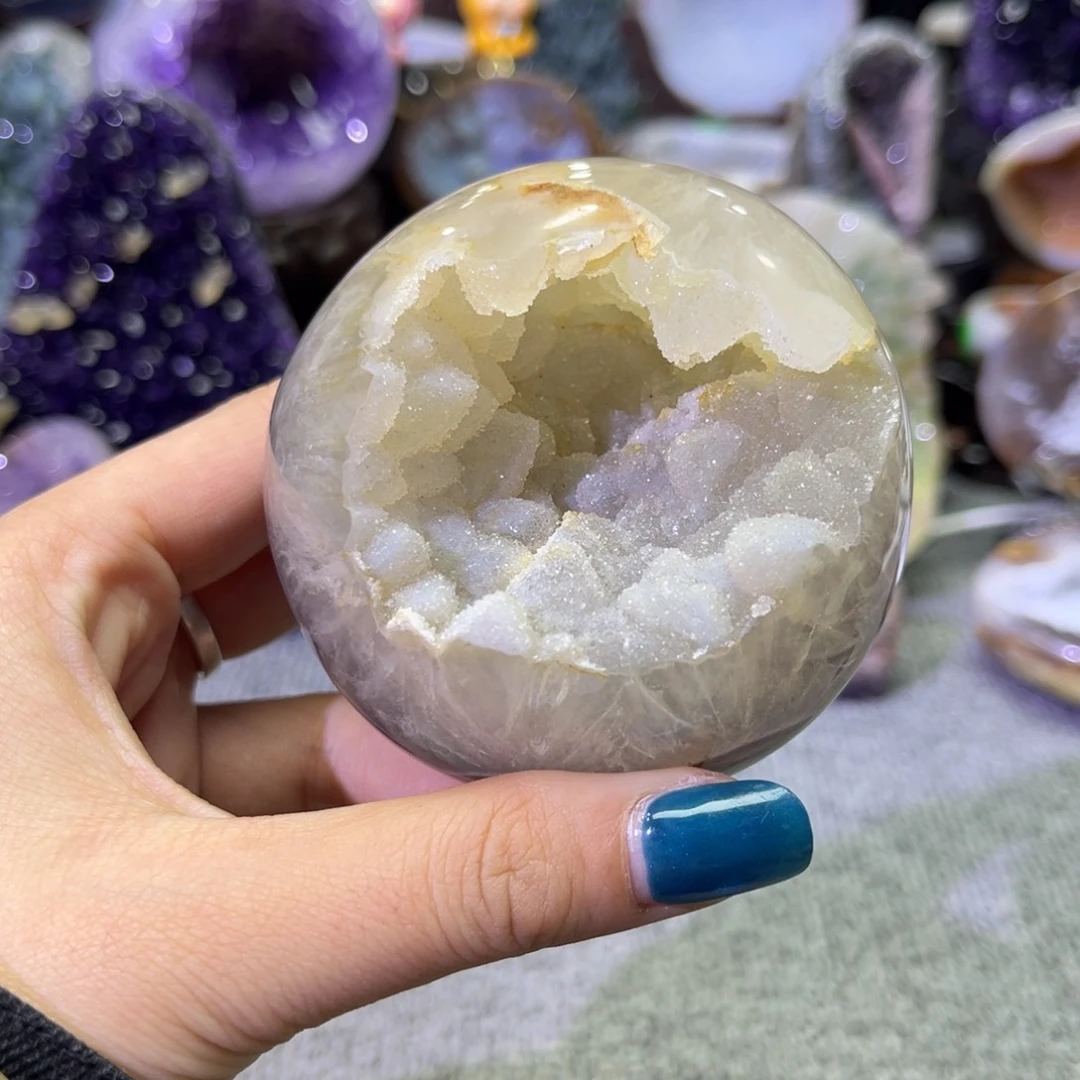 紫晶摆件未镶嵌开口笑