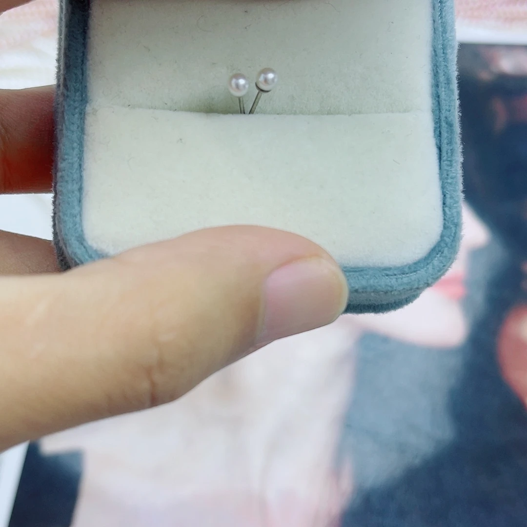 淡水珍珠耳饰银S925镶嵌