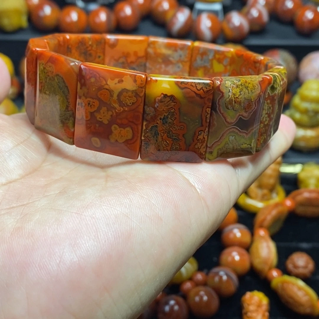 玛瑙/玉髓未镶嵌战国红战国红精品手牌