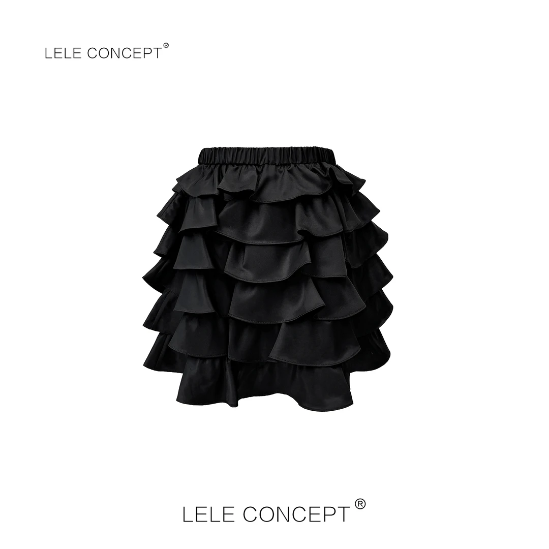 LELE CONCEPT丨【精选推荐】法式减龄款松紧腰蛋糕裙Q0465