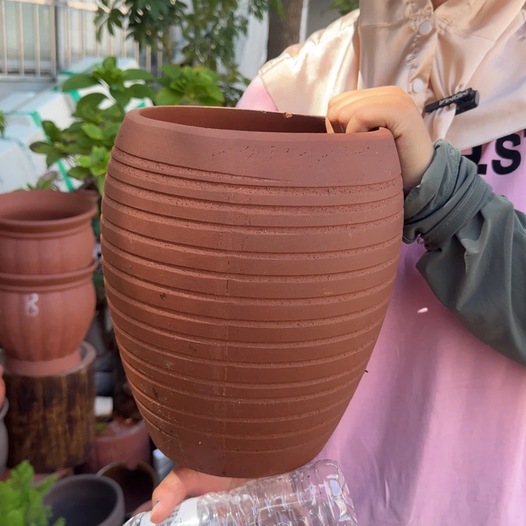 紫砂花盆口20高26宜兴紫砂