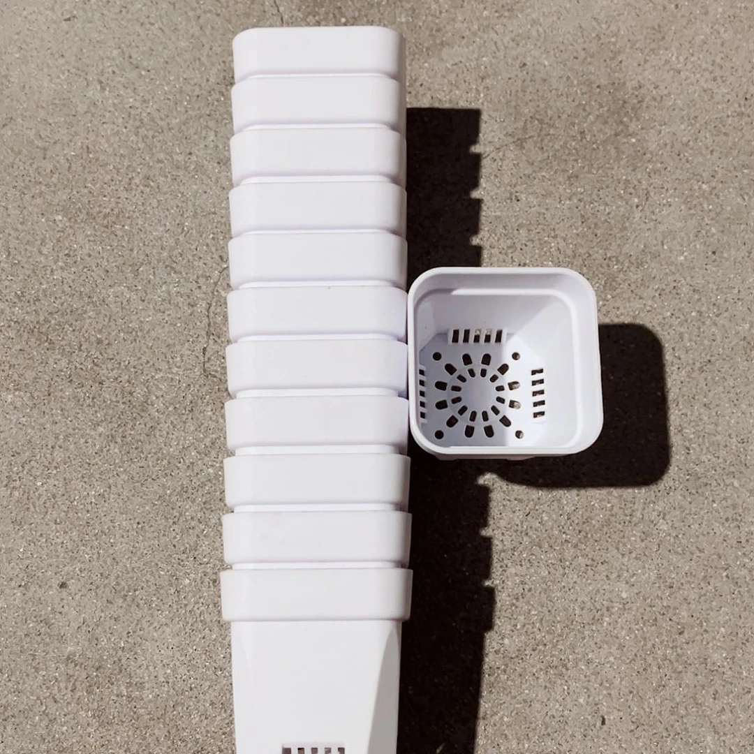 塑料加厚矮胖5方白色盆50个无托