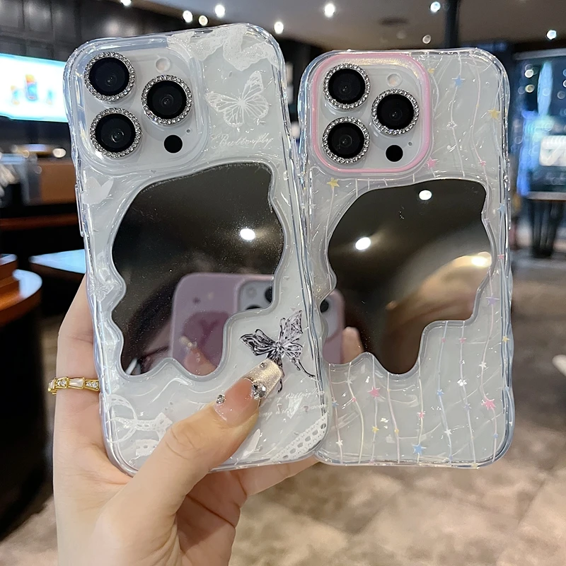 适用苹果系列iPhone16新款手机壳小众光油彩绘半包透气大孔镜面