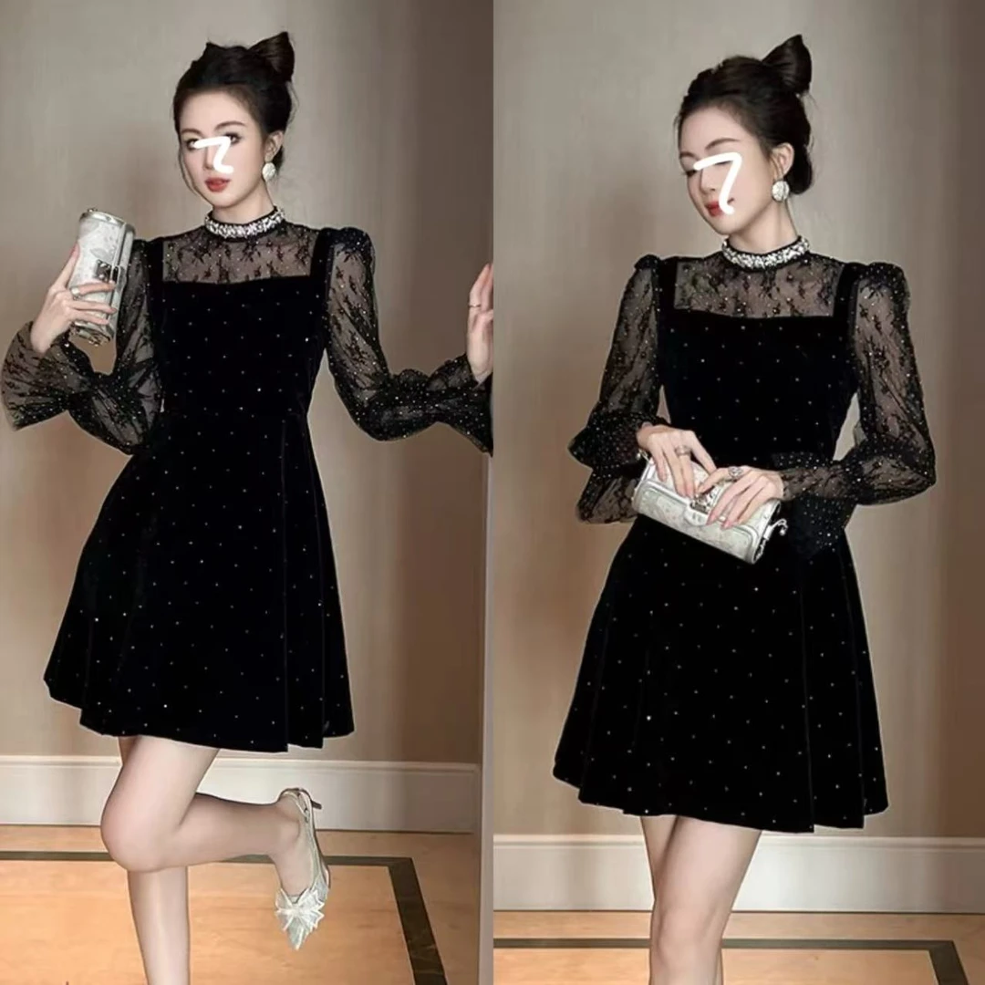 2025秋冬季新款【赫本星光】法式赫本风复古显瘦连衣裙1091