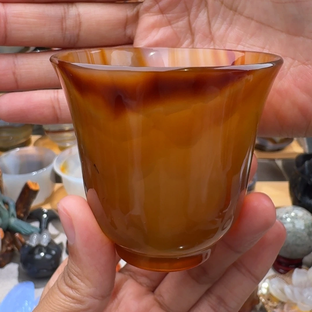 玛瑙/玉髓玛瑙茶杯90毫升未镶嵌