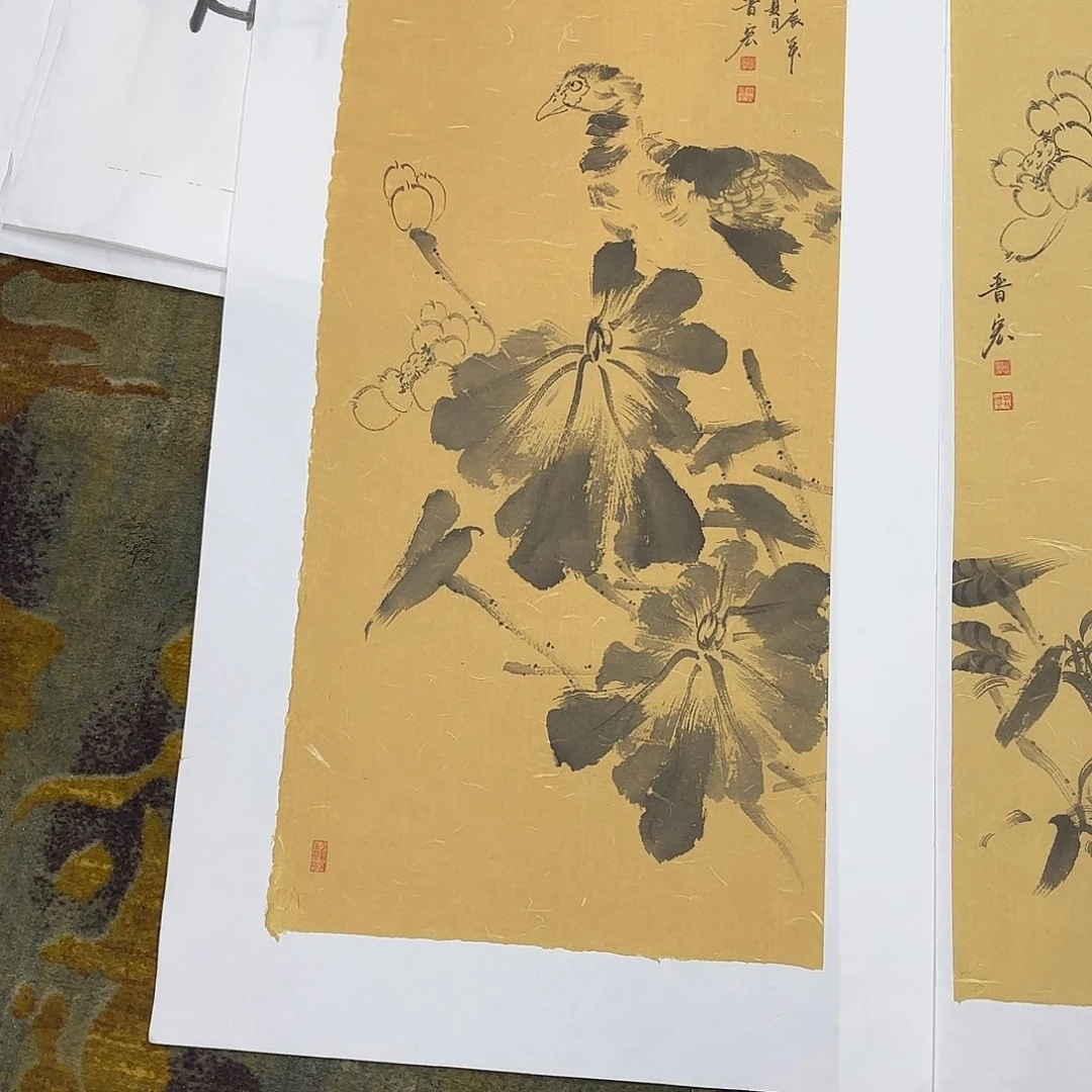 沙***利国画魏晋宏花鸟童童童